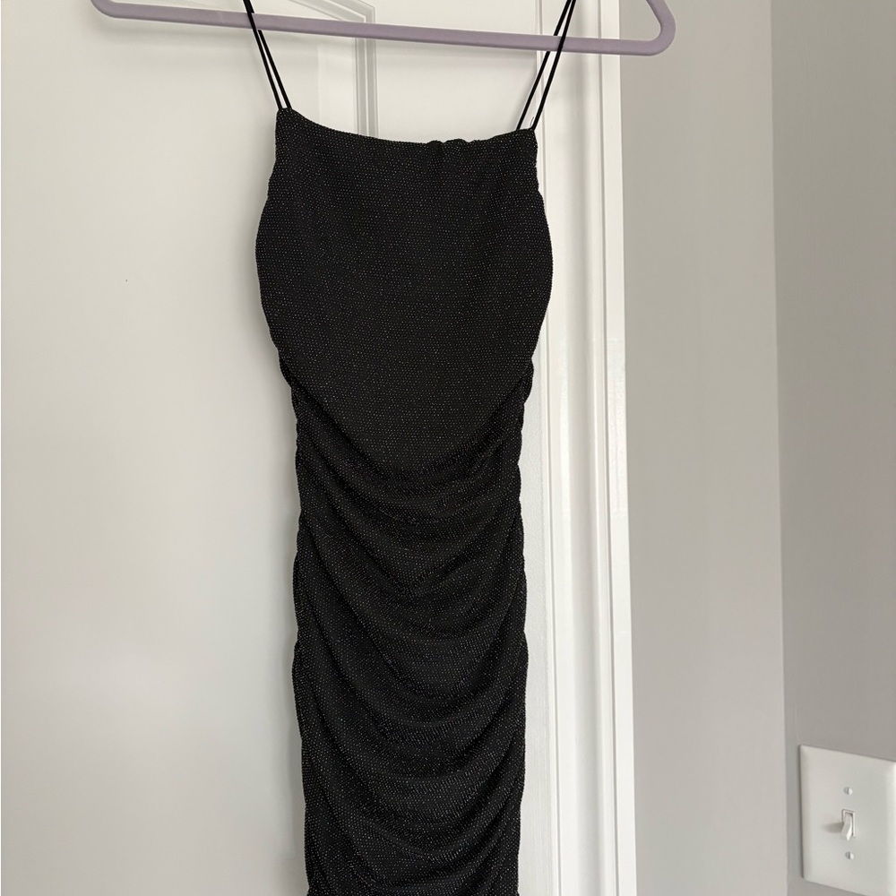 Princess Polly Black Ruched Mini Dress